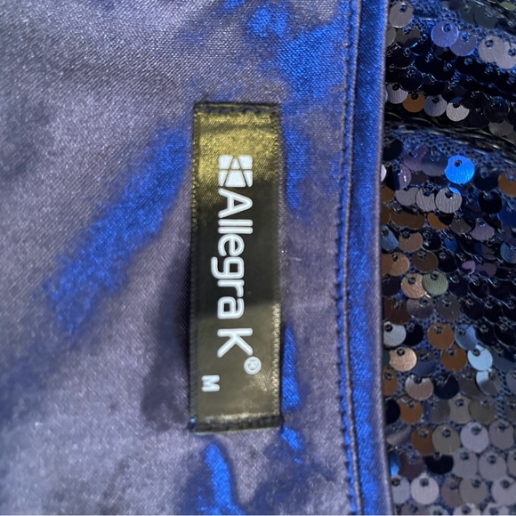 Allegra K Medium Navy Blue Sequined Cocktail MiniDress - Picture 7 of 8